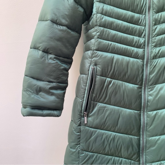 Hobbs green padded coat jacket size uk 10 removable hood - Picture 7 of 15